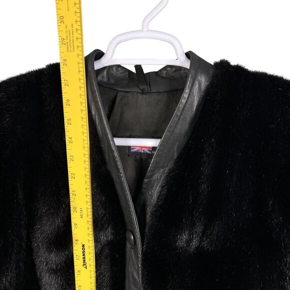 VTG Adolph Schuman For Lilli Ann L Leather Faux Fur Zip-Off Sleeve Vest Jacket - Picture 9 of 16